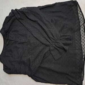 Womens XL long sleeved black sheer tunic top